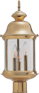 3 Light Outdoor Post Lantern Polished Brass BRT-8704-PB by Boston Harbor Best Price