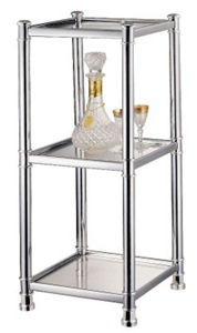 3 Tier Glass Shelving Unit Chrm HS04A-CH by HomeBasix Best Price