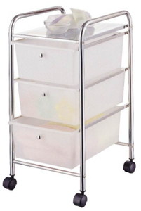 3 Drawer Storage Cart Chrome G003-CH by HomeBasix Best Price