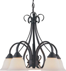 Five Light Matte Black Chandelier F3-5C by Boston Harbor Best Price