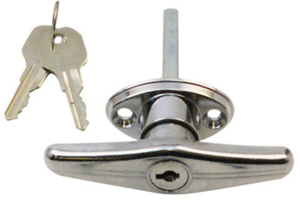Garage Door T Handle Keyed Chome Plated Finish GD 52122 by Prime Line Slide Co Best Price
