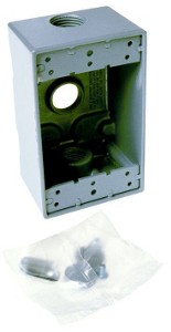 1 Single Gang Aluminum 3 Outlet Box Gray 5320-0 by Bell Weatherproof Best Price