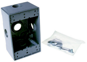 1 Gang Aluminum 5 Outlet Box Gray 5323-0 by Bell Weatherproof Best Price