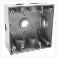 Rectangular Box 2 Gang 7 1/2 Outlets Gray 5338-0 by Bell Weatherproof