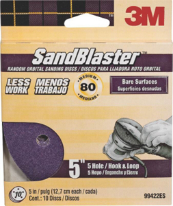 Sandblaster 5In 5Hole Disc 80Grit 10Pk 99422ES by 3M Best Price