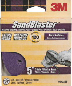 Sandblaster 5In 5Hole Disc 120Grit 10Pk 99423ES by 3M Best Price