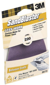 Sandblaster Mouse Sander Sanding Sheets 3 3/4 By 5 1/4 Inch 220 Grit 9673 by 3M Best Price