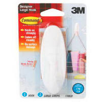 Bath Designer Hooks With Adhesive Command Large 1 Hook and 2 Strips Per Pack 17083B by 3M Best Price
