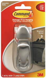 Command Metal Hook Large Adhesive Command Brushed Nickel FC13-BN by 3M Best Price