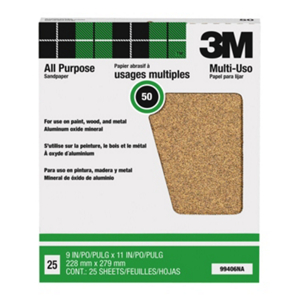 Aluminum Oxide Sandpaper 9 By 11 Inch 50D Grit 99406 by 3M Best Price
