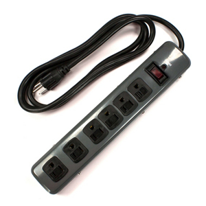 Master Electrician Black 6 Outlet Surge Strip ME902136 by Prime Wire and Cable Best Price