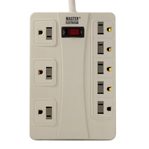 Master Electrician 8 Out Almond Power Center ME901143 by Prime Wire and Cable Best Price