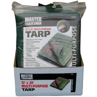 Master Tradesman 12 By 20 Foot Hunter Green and Brown Polyethylene Storage Tarp Cover MT 12 X 20 GREEN/BROWN by Jms Industries Best Price