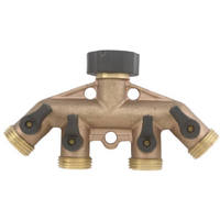 Green Thumb 4 Way Brass Garden Hose Manifold 44GT by Gilmour-Robert Bosch Tool Corp Best Price