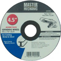 Master Mechanic 4 1/2 By .045 By 7/8 Inch Arbor Thin Metal Cutting Wheel 229784 by Ali Industries Best Price