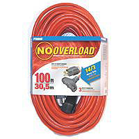 No Overload 100 Foot 14/3 3 Outdoor Extension Cord With Breaker CB614735 by Prime Wire and Cable Best Price