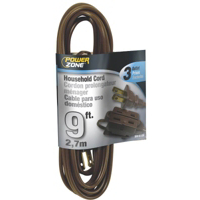 Ext Cord 16/2 Spt-2 Brown 9Ft OR670609 by Power Zone