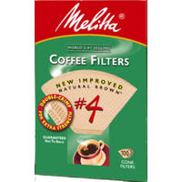 100 Count #4 Brown Cone Coffee Filter 624602 by Melitta Best Price