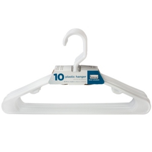 White Plastic Hanger 6808WH10.14 by HPI Homz Closet Best Price