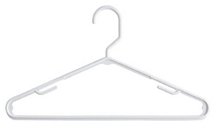 White Plastic Tubular Hanger 6808WH1.144 by HPI Homz Closet Best Price