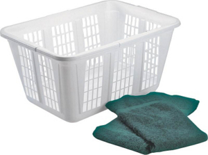1 1/4 Bu White Laundry Basket 2965-85-WHT by Newell Rubbermaid Home Best Price