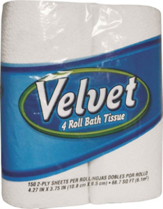 Velvet Bath Tissue 4 Roll 096071 by Orchids Paper Best Price