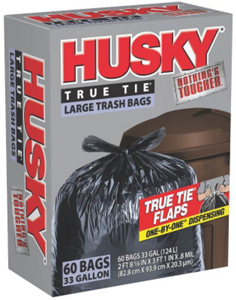 Husky 33 Gal .8M Trash Bag Black HK33060B by Poly America Best Price