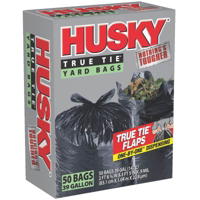 Husky HK39050B 39 Gal .9M Trash/Yard Bag Black