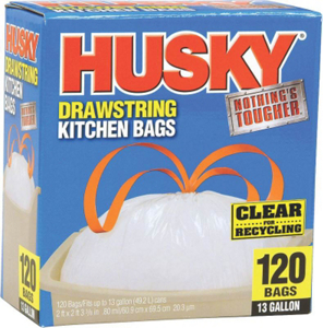 Husky 13G .8M Ds Kitchen Bag Clear HK13DS120C-M by Poly America Best Price