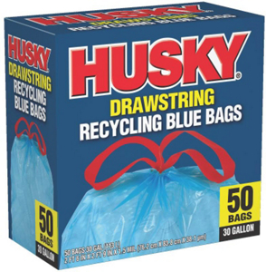 Husky 30 Gal Recyl Drw St Trash Bag 50 Ct HK30DS050BU by Poly America Best Price
