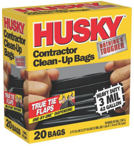 Husky 42 Gal 3M Contractor Bag Black HK42020B by Poly America Best Price