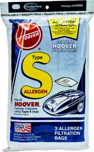 Allergen Vaccum Bags Pack 3 4010100S by TTI Floor Care Hoover Best Price