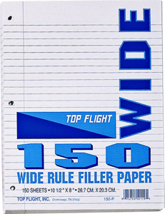 Filler Paper Wide Rule 150 Ct 150P by Top Flight Best Price
