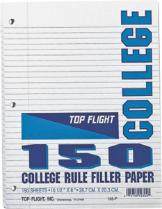 Filler Paper College Rule 150C 155P by Top Flight Best Price
