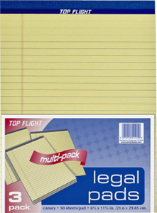 8 1/2 Inch By 11 3/4 Inch Yellow Legal Pad 8115/3 by Top Flight Best Price