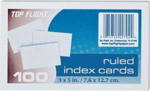 3 Inch By 5 Inch Ruled Index Cards 100 Ct 3500R by Top Flight Best Price