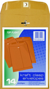 6 Inch By 9 Inch Kraft Clasp Envelopes 74412 by Top Flight Best Price