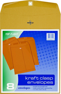 10 Inch By 13 Inch Kraft Clasp Envelopes 74414 by Top Flight Best Price