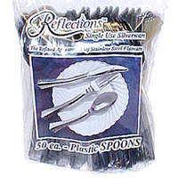 50 Count Silver Plastic Spoon 8305S-SV by Tablemate Products Best Price