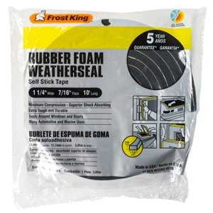 Frost King 1 1/4 Inch By 7/16 Inch Black Foam Tape R516H by Thermwell Frost King Best Price