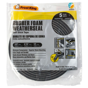 Frost King Black Rubber Foam Tape 3/8 By 10 Foot R338H by Thermwell Frost King Best Price