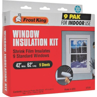 Frost King 9 Pack Window Kit Indoor 42 inch by 62 inch , 162 Square Foot V73/9H by Thermwell Frost King