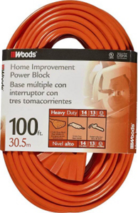 100 Foot 14/3 Sjtw 3 Outlet Power Block 0827 by Coleman Cable Best Price