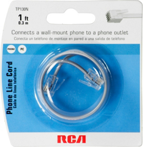 White Modular Line Cord 12 Inch TP130N by AudioVox Best Price