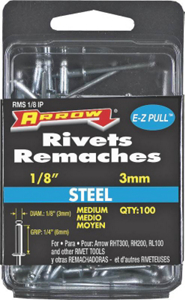 1/8 By 1/4 Inch Medium Steel Rivet RMS1/8IP by Arrow Fastener Best Price
