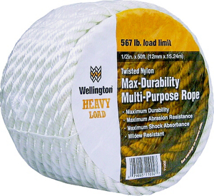 1/2 Inch By 50 Foot White Nylon Rope 11002 by Wellington Cordage Best Price