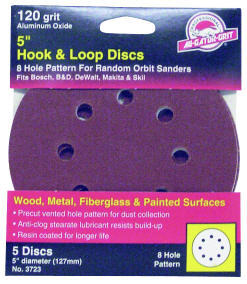 Ali Gator Grit 5 Inch Hook and Loop Sanding Disc 180 Grit 3721 by Ali Industries Best Price
