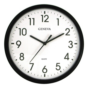 Black Commwall Clock 13 1/2 Inch 3938GG by Geneva Advance Clock Best Price