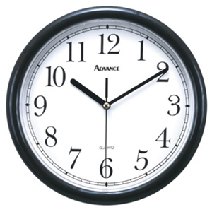 Black Plastic Wall Clock 10 Inch 8102 by Geneva Advance Clock Best Price