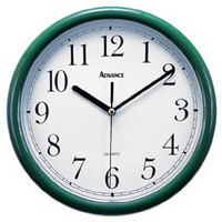 Hunter Green Plastic Wall Clock 10 Inch 8104 by Geneva Advance Clock Best Price